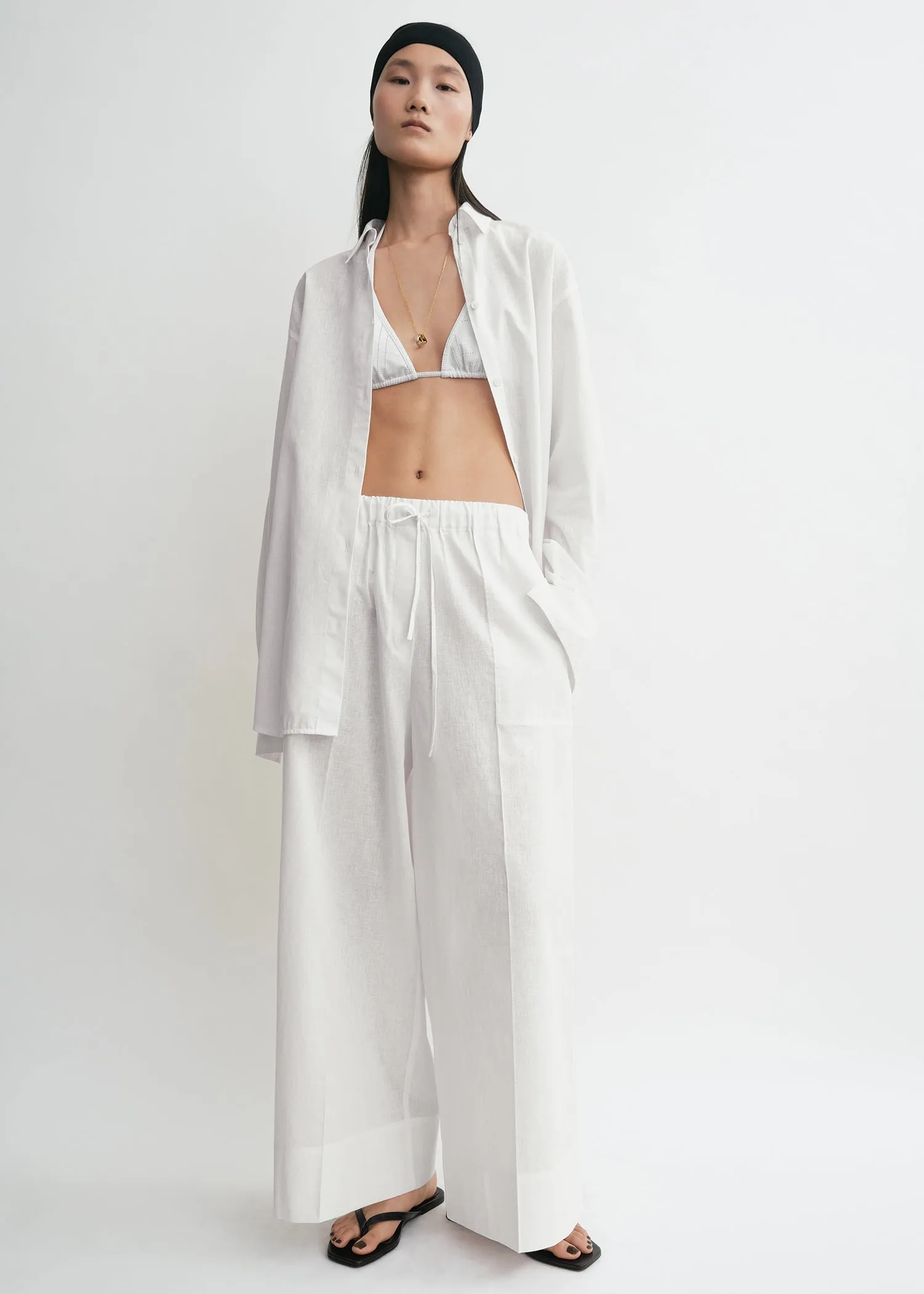 Oversized summer shirt white sold by Toteme product image thumbnail 2