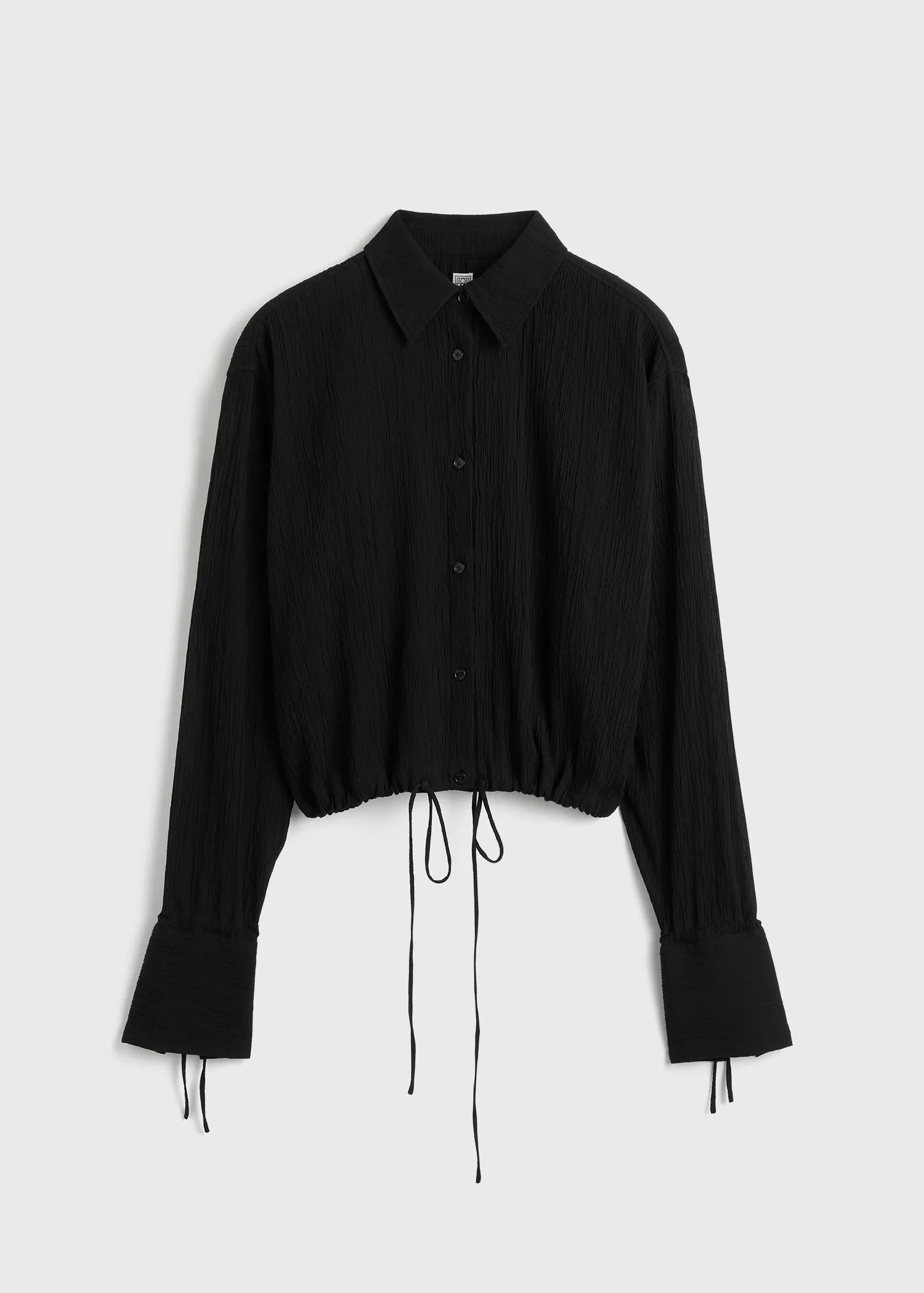 Drawstring shirt black sold by Toteme product image thumbnail 5
