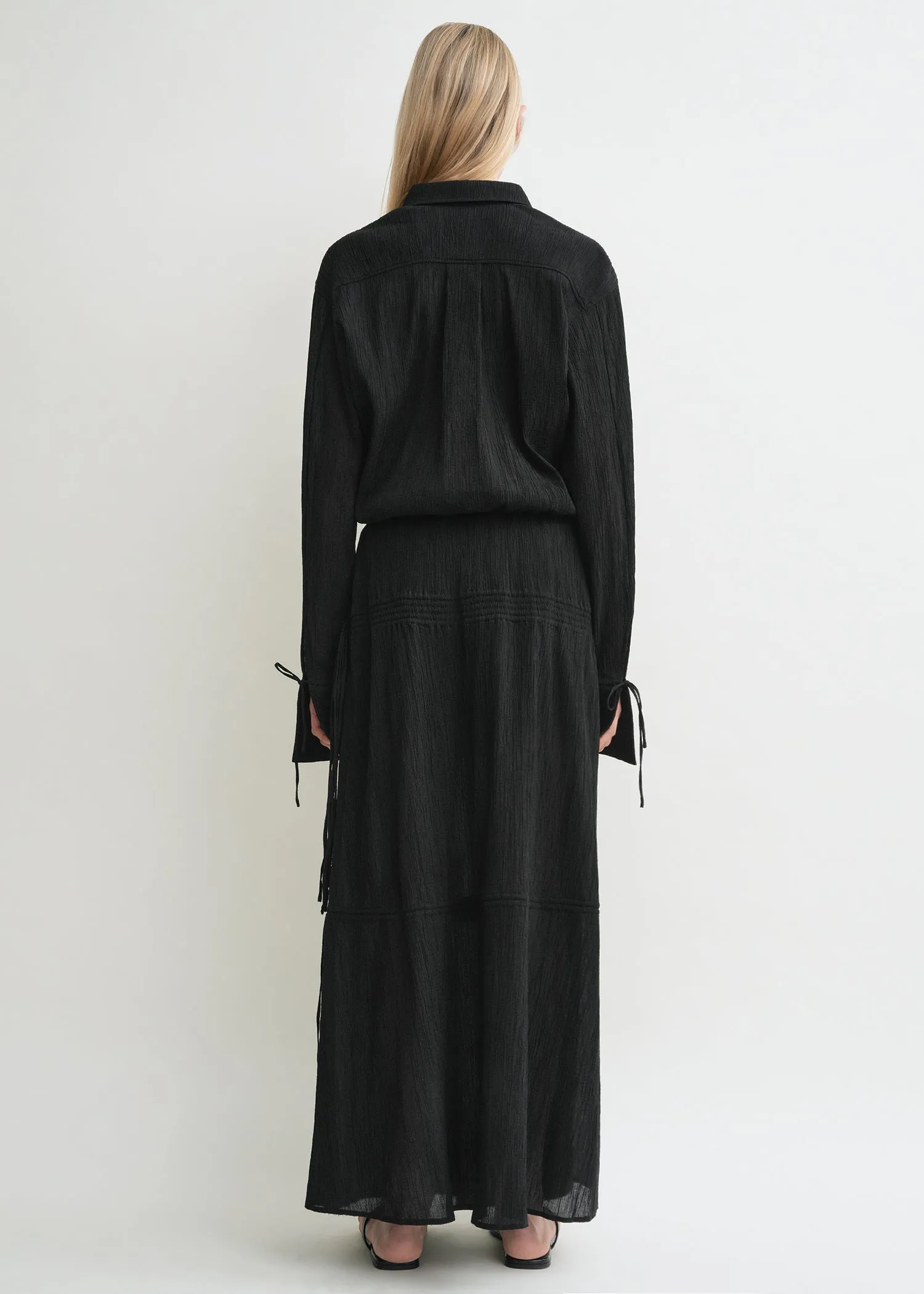 Drawstring shirt black sold by Toteme product image thumbnail 3
