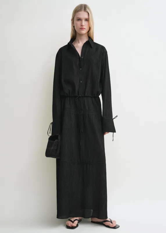 Drawstring shirt black made by Toteme