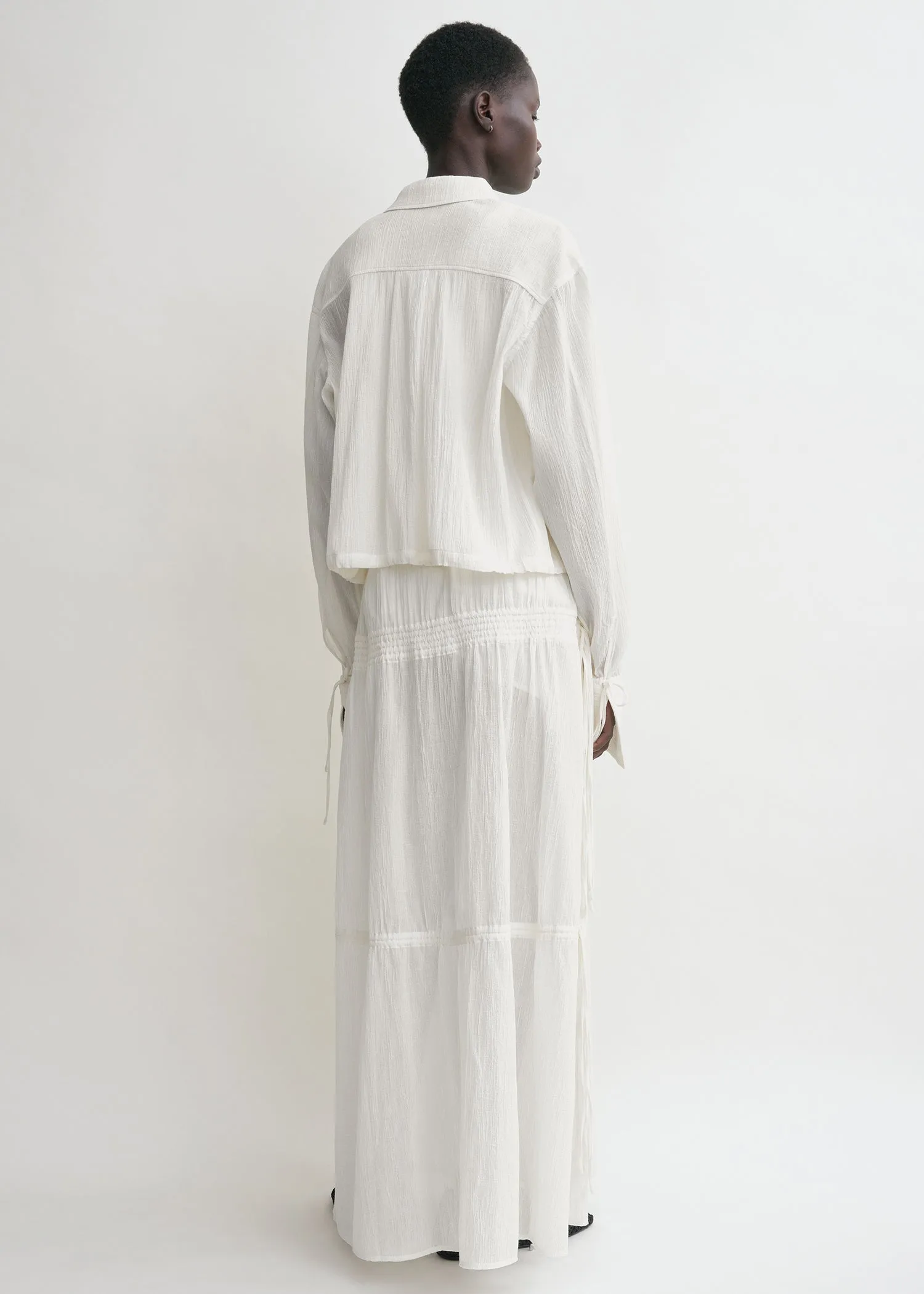 Drawstring shirt off-white sold by Toteme product image thumbnail 3