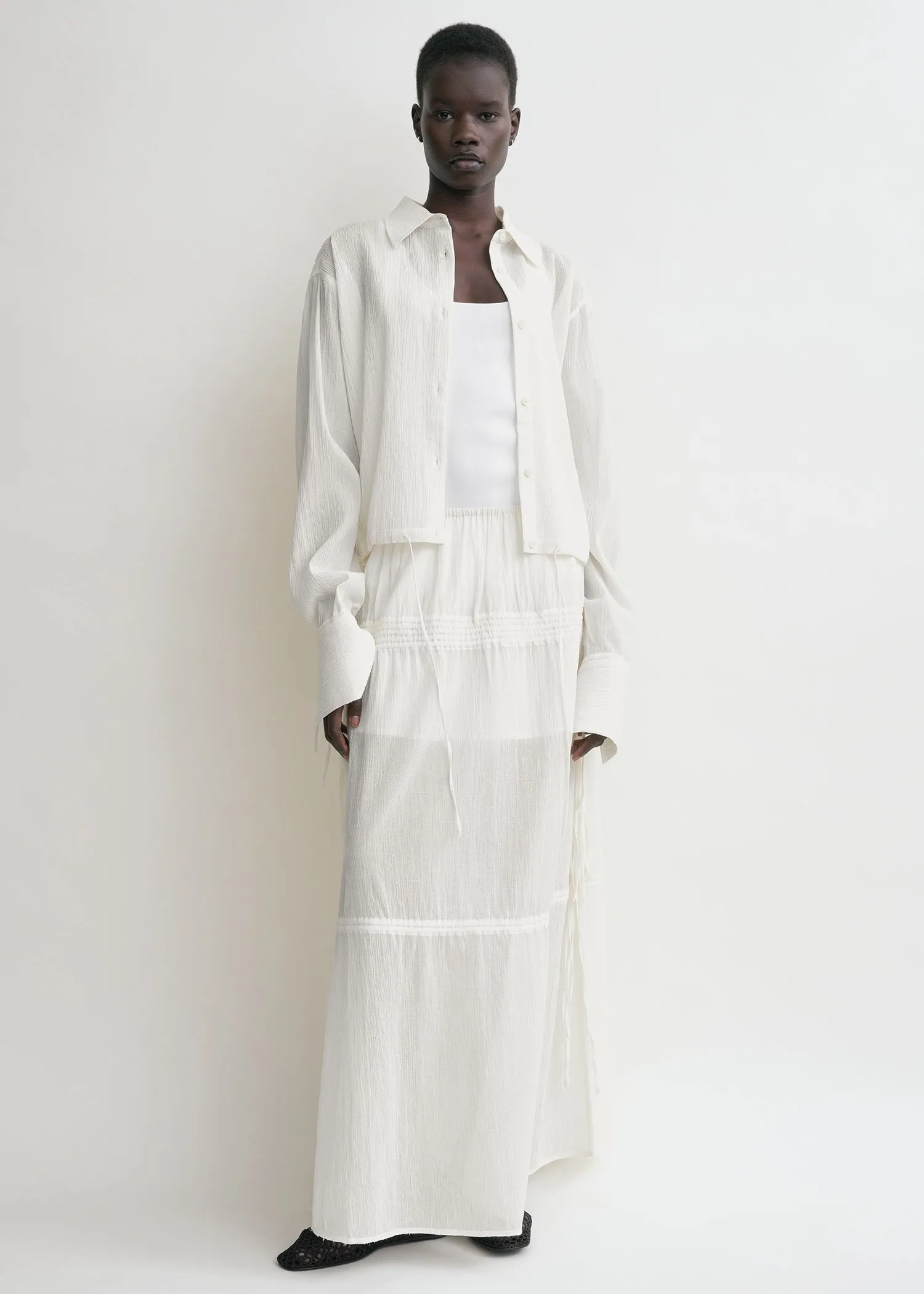 Drawstring shirt off-white sold by Toteme