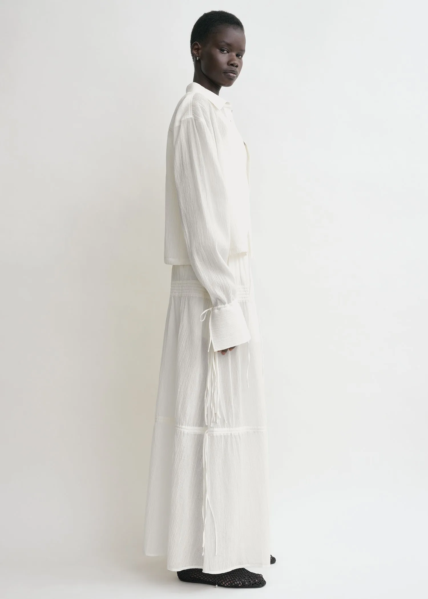 Drawstring shirt off-white sold by Toteme product image thumbnail 2