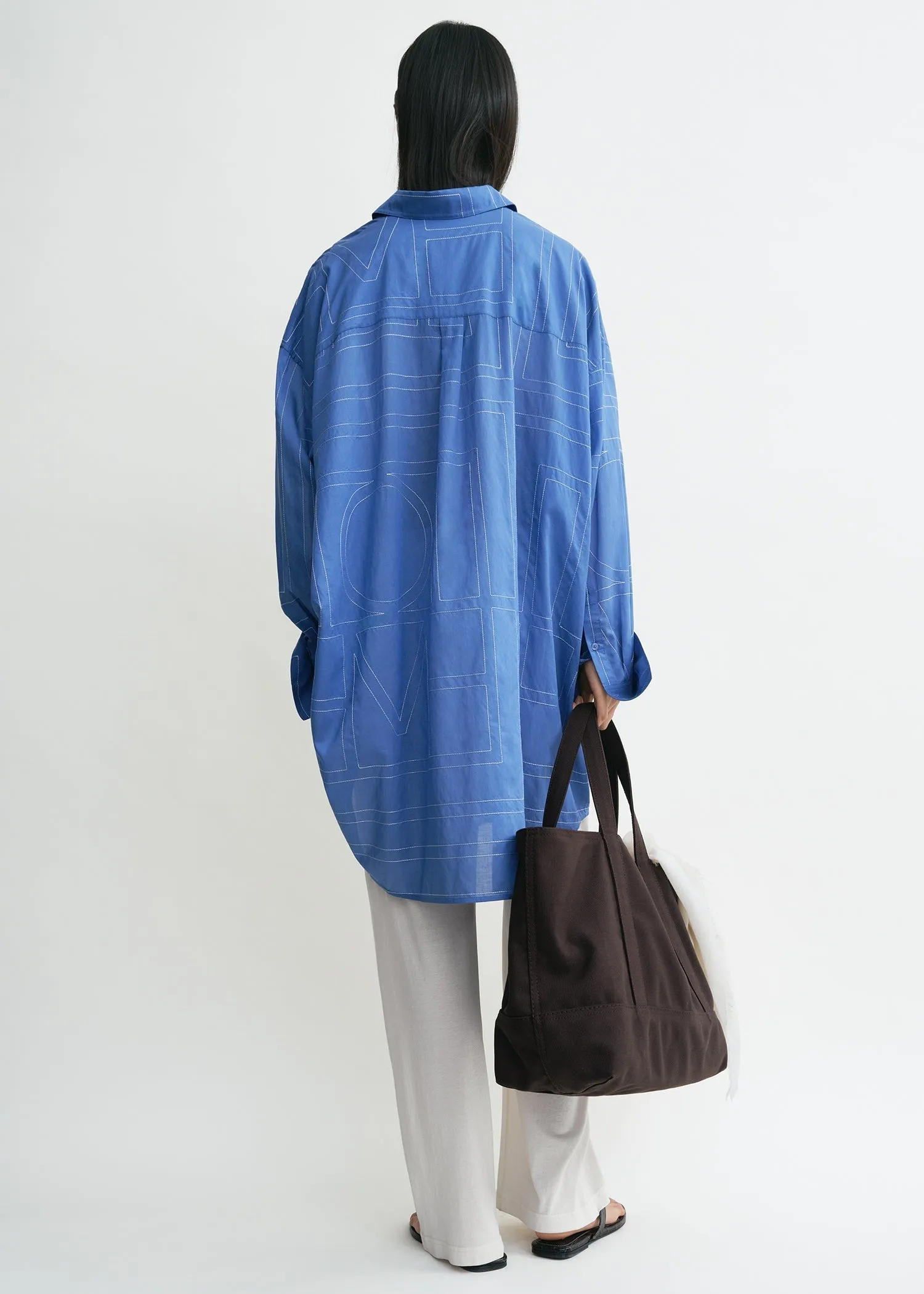 Long summer shirt cobalt sold by Toteme product image thumbnail 4