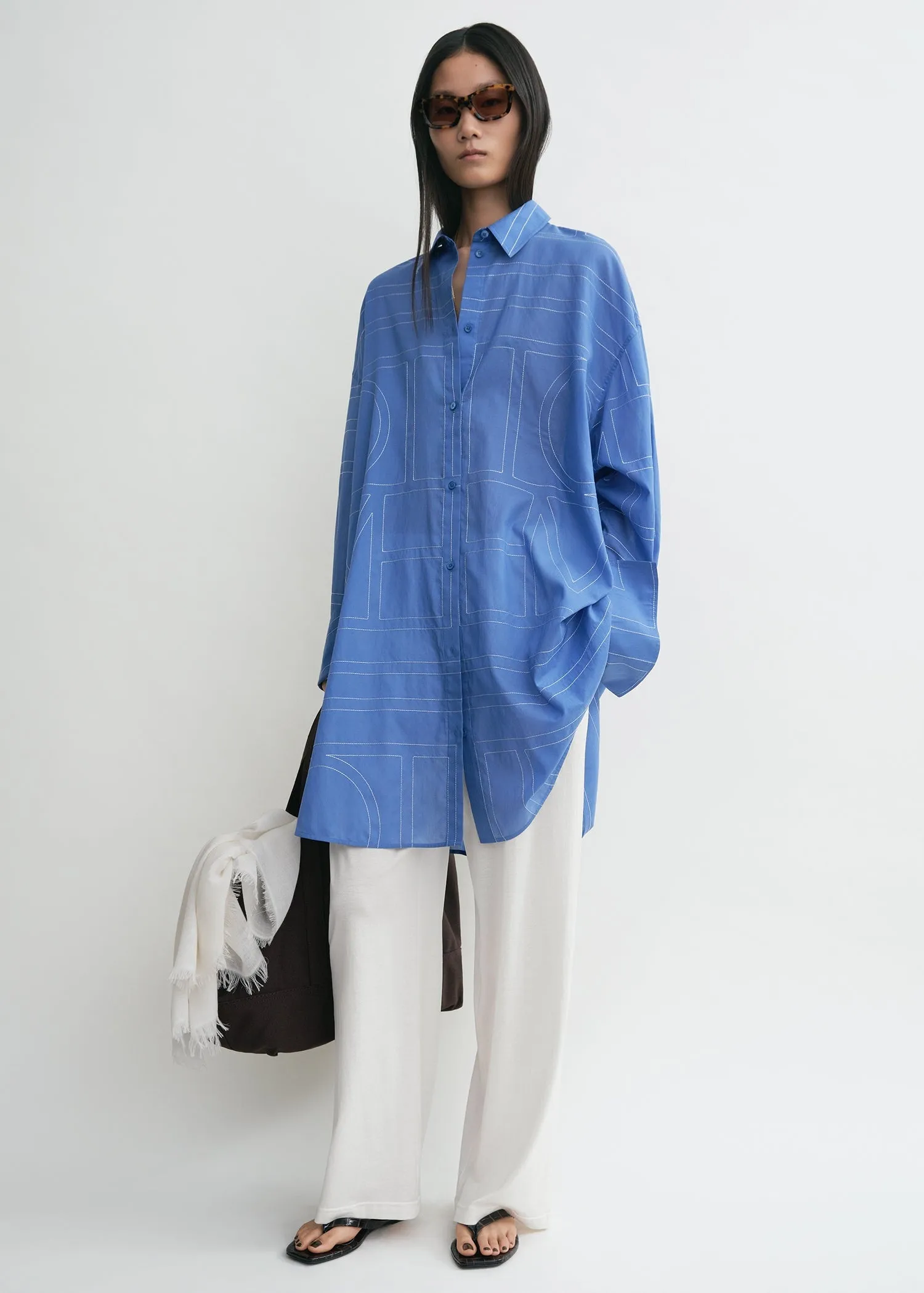 Long summer shirt cobalt sold by Toteme
