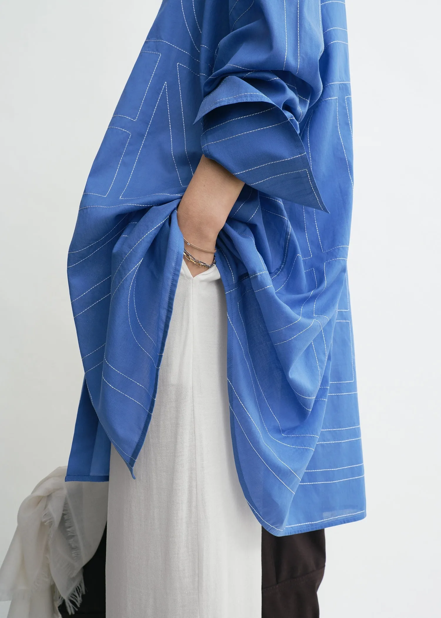 Long summer shirt cobalt sold by Toteme product image thumbnail 5