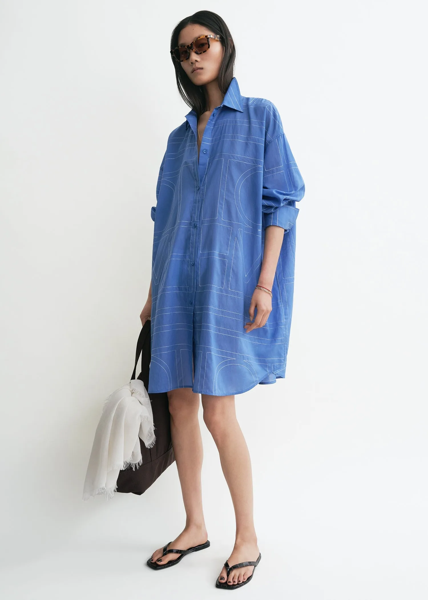 Long summer shirt cobalt sold by Toteme product image thumbnail 2