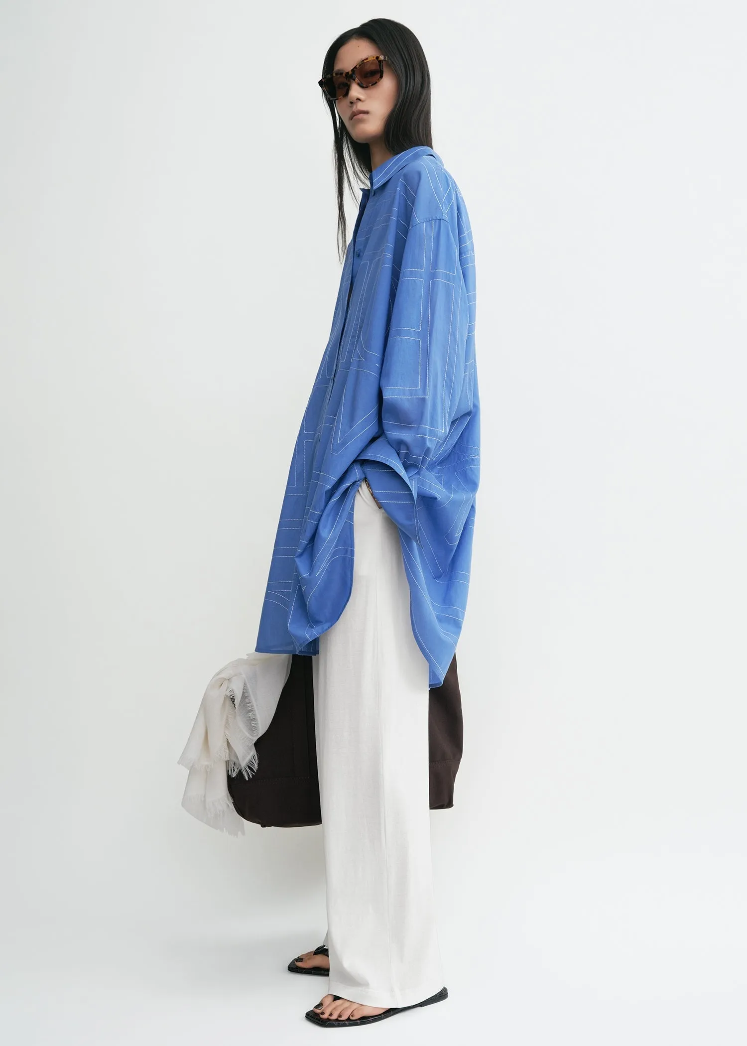 Long summer shirt cobalt sold by Toteme product image thumbnail 3