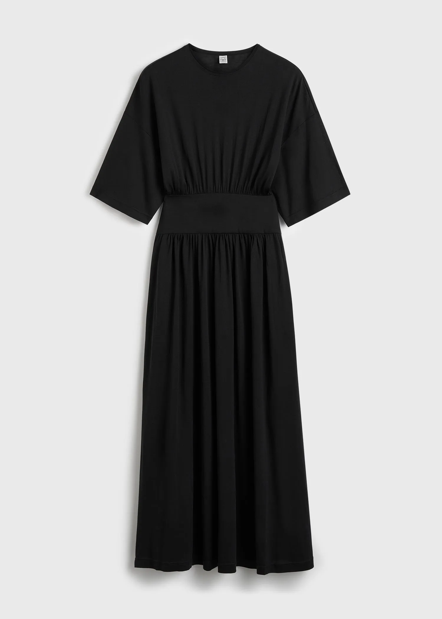 Cotton silk tee dress black sold by Toteme product image thumbnail 5