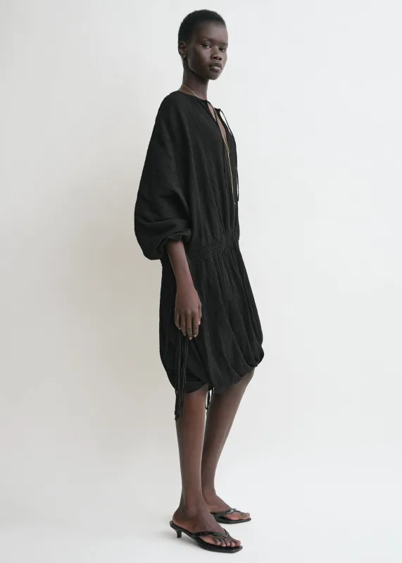 Drawstring dress black sold by Toteme