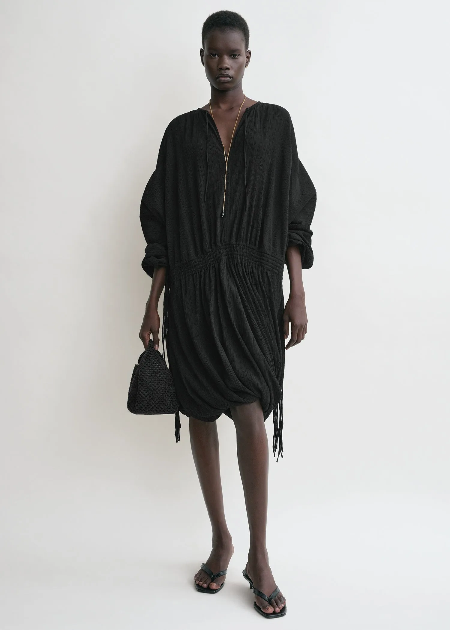 Drawstring dress black sold by Toteme product image thumbnail 2