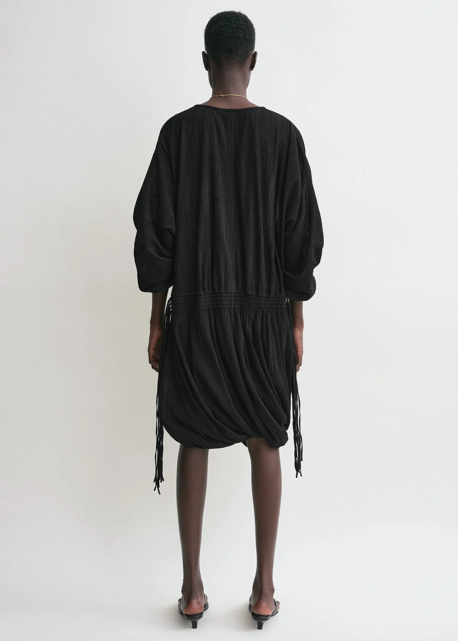 Drawstring dress black sold by Toteme product image thumbnail 3