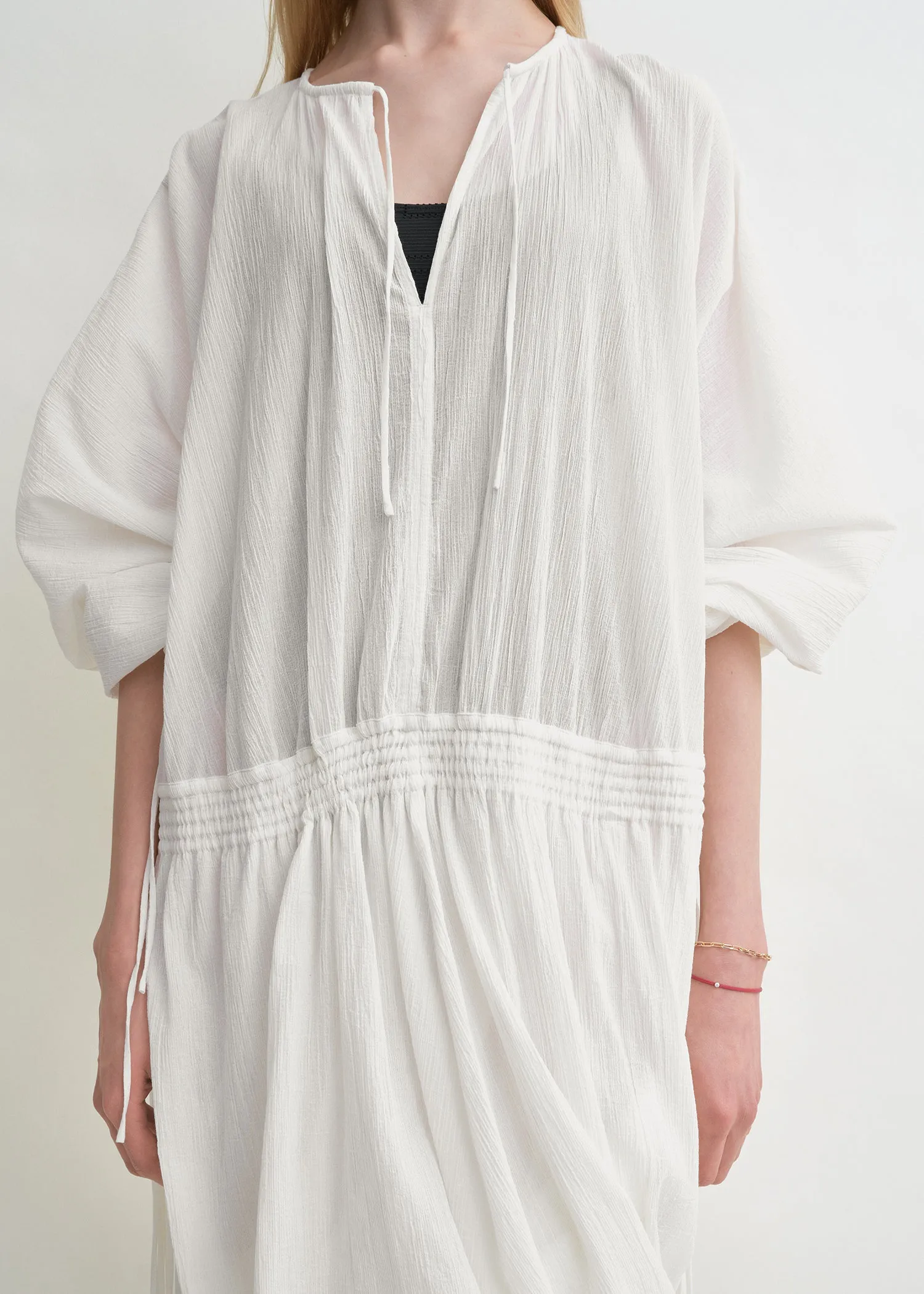 Drawstring dress off-white sold by Toteme product image thumbnail 4