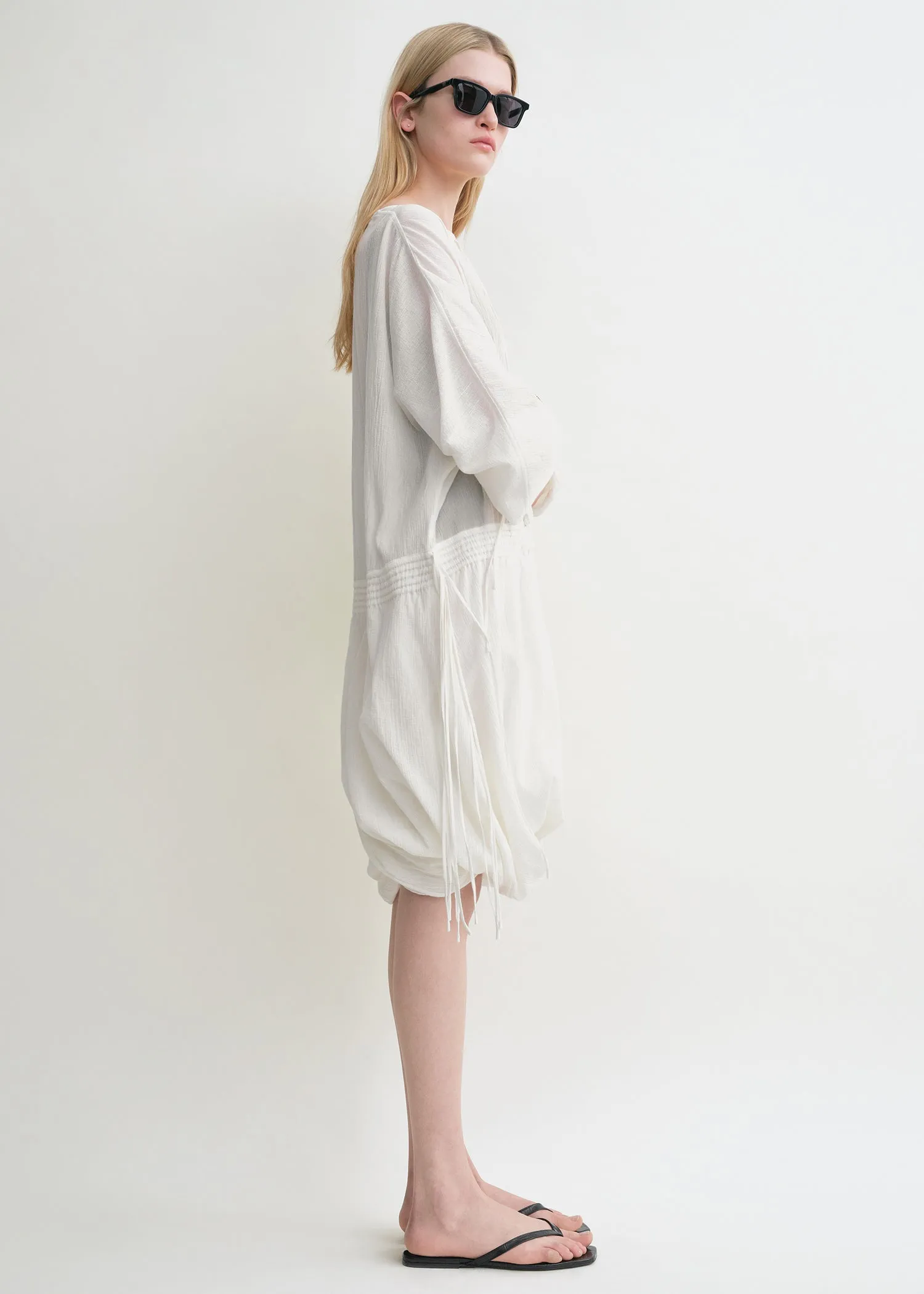 Drawstring dress off-white sold by Toteme product image thumbnail 2