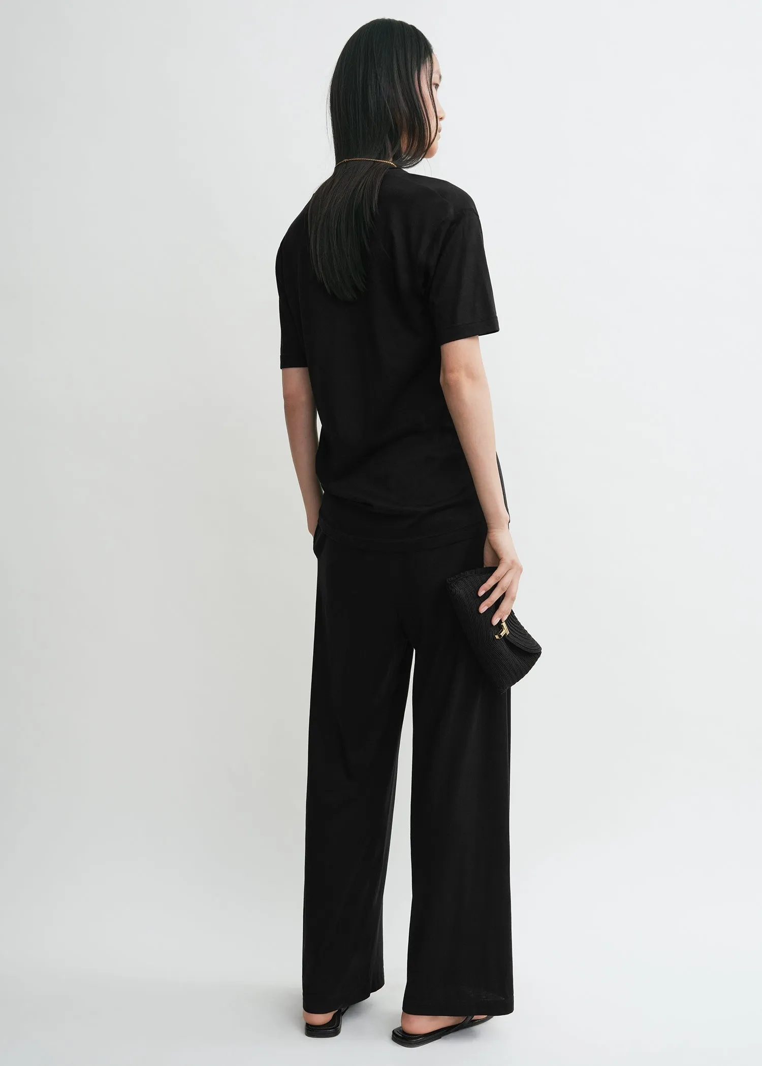 Cotton silk pj bottoms black sold by Toteme product image thumbnail 3