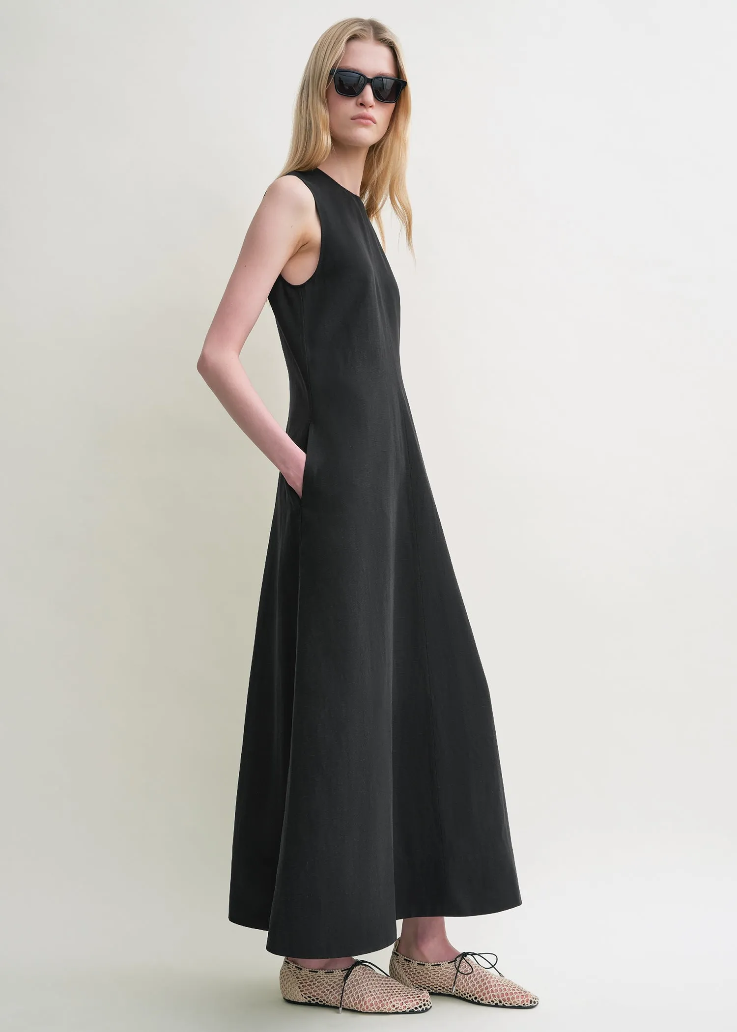 Fluid summer dress black sold by Toteme