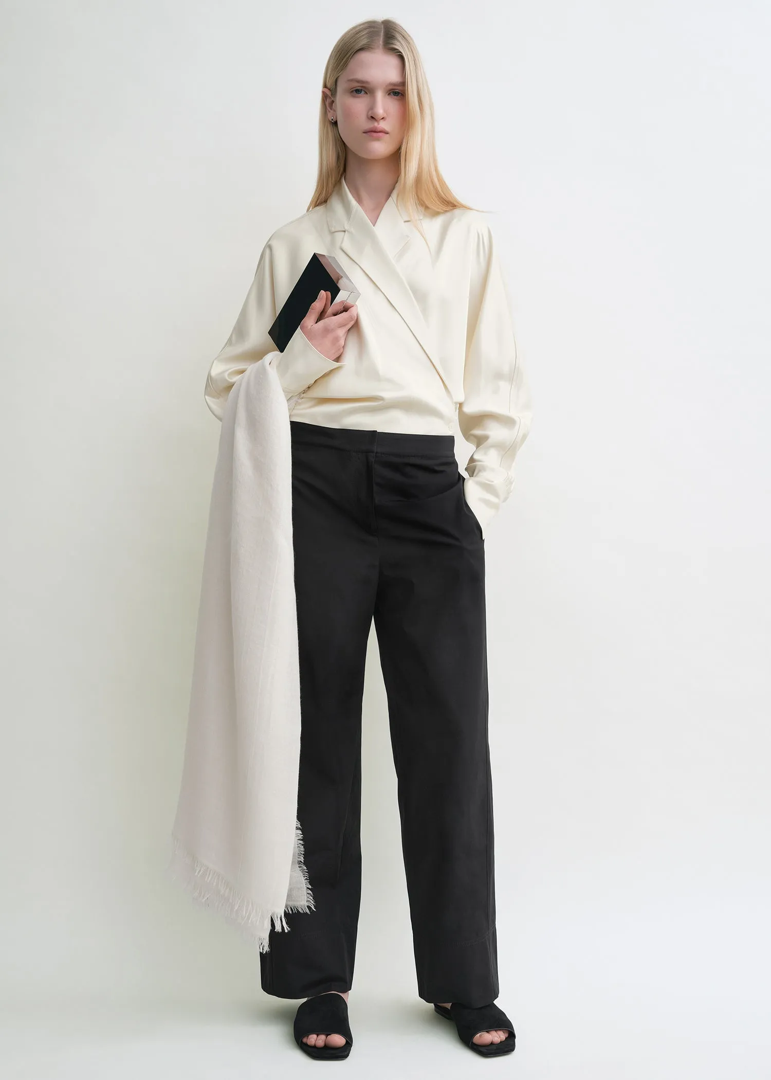 Wrap blouse ecru sold by Toteme