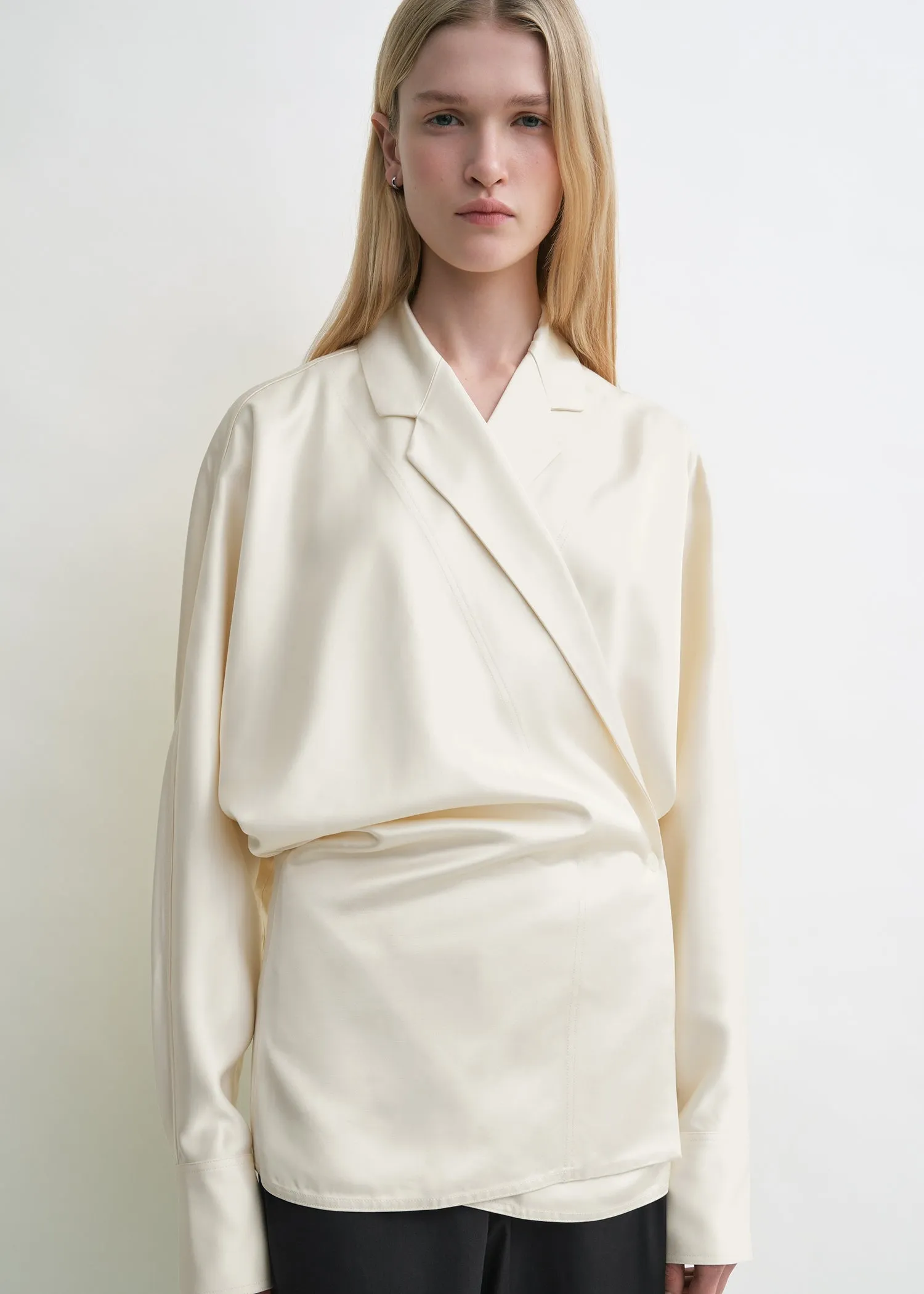 Wrap blouse ecru sold by Toteme product image thumbnail 5