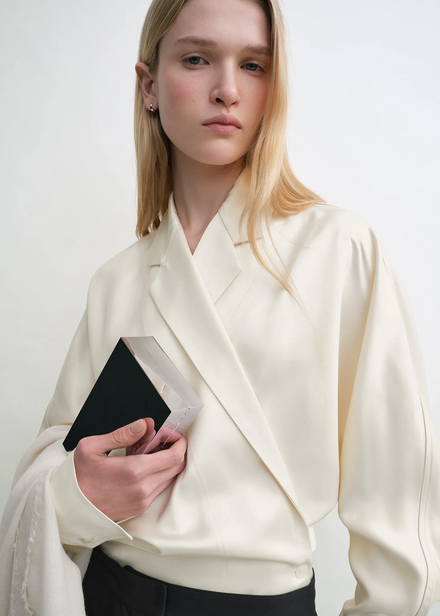 Wrap blouse ecru sold by Toteme product image thumbnail 4