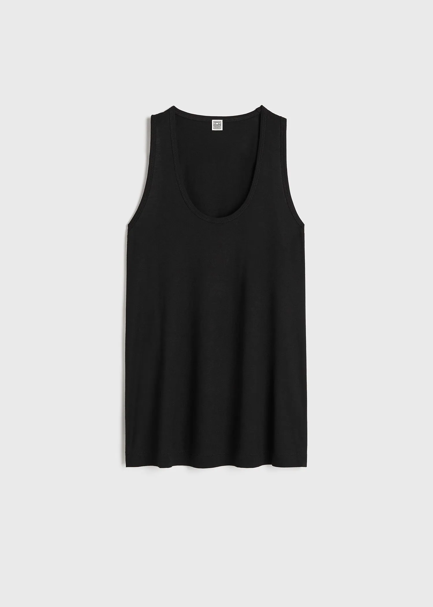 Scoop-neck jersey top black sold by Toteme product image thumbnail 5