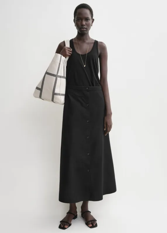 Scoop-neck jersey top black made by Toteme