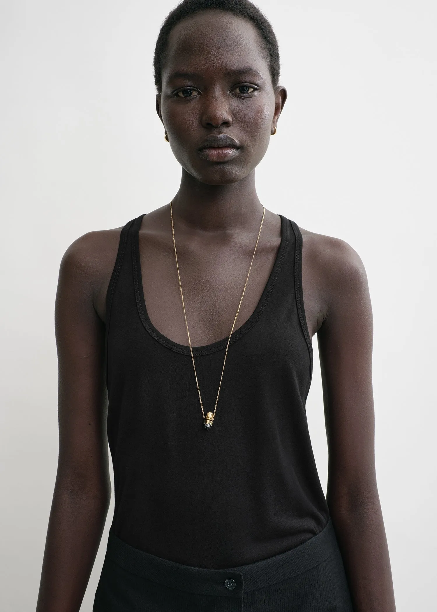 Scoop-neck jersey top black sold by Toteme product image thumbnail 4