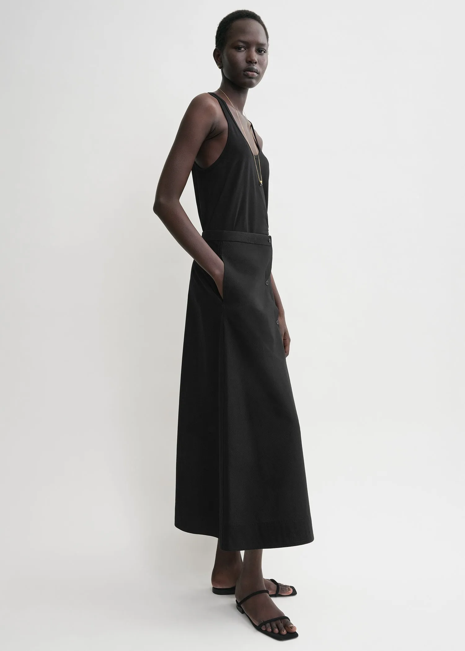 Scoop-neck jersey top black sold by Toteme product image thumbnail 2