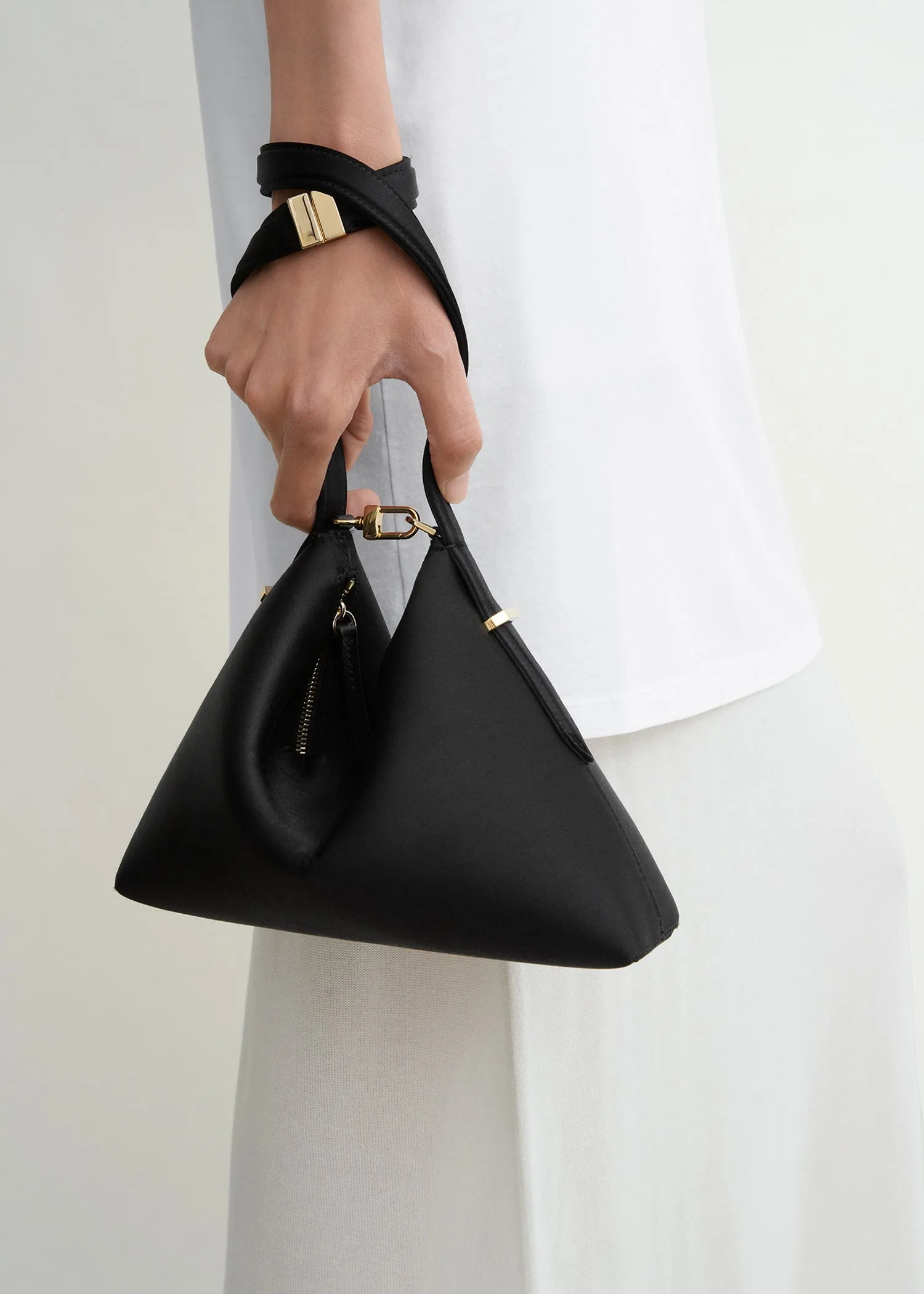 Bevel satin wristlet black sold by Toteme product image thumbnail 3