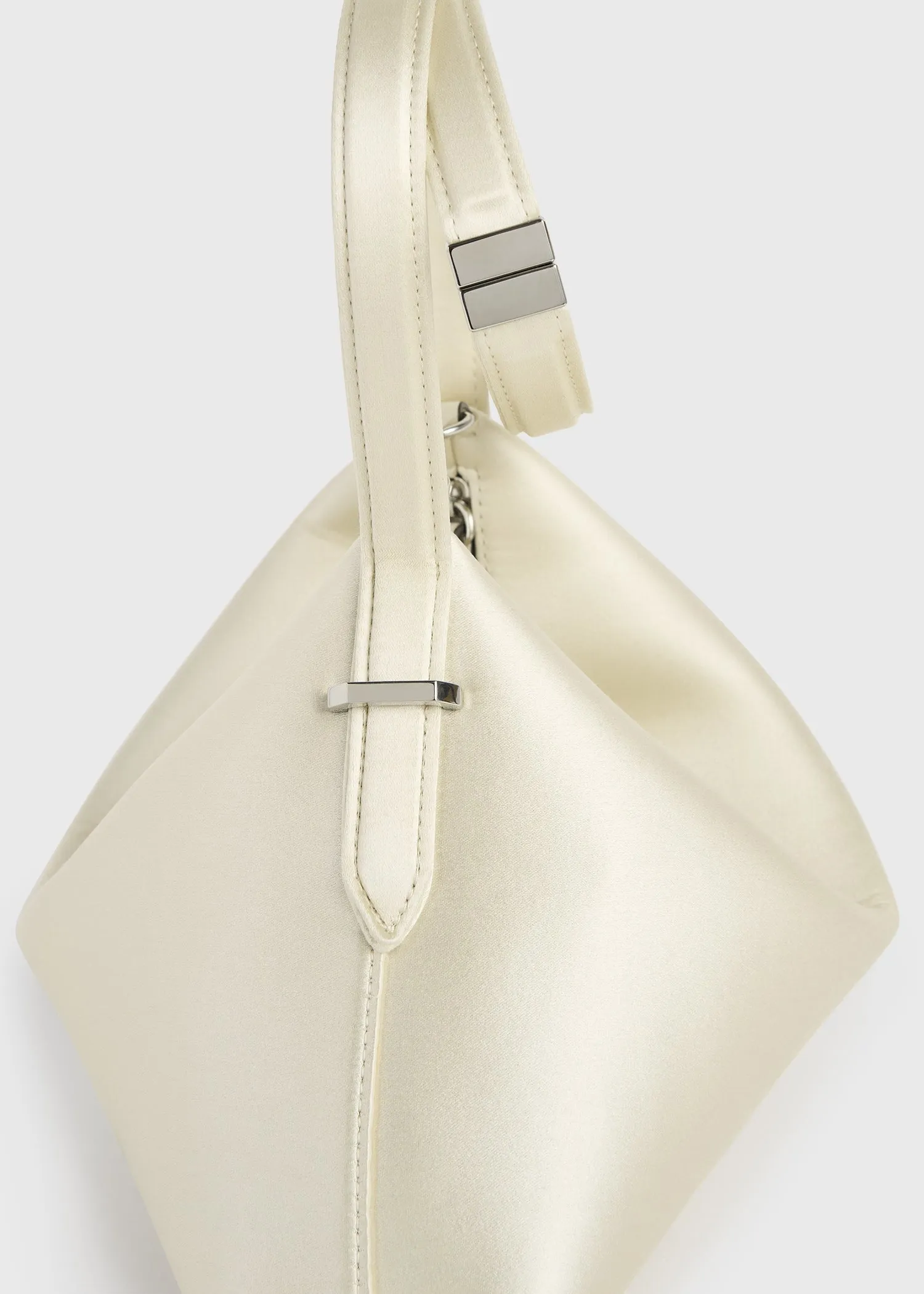 Bevel satin wristlet ecru sold by Toteme product image thumbnail 5