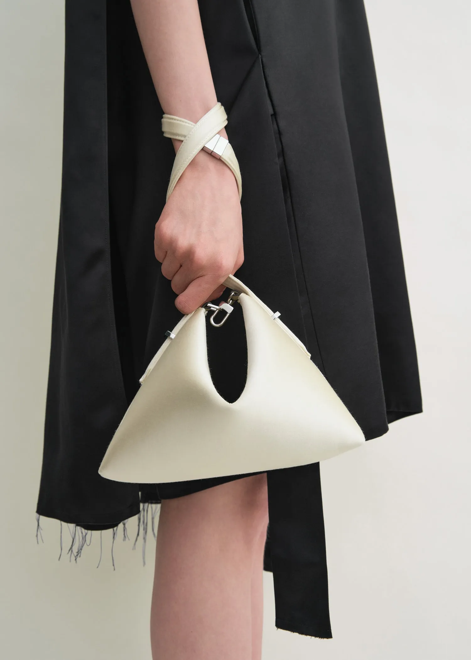 Bevel satin wristlet ecru sold by Toteme product image thumbnail 3