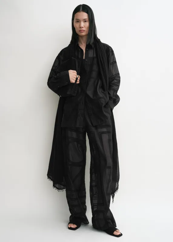 Classic crochet shirt black sold by Toteme