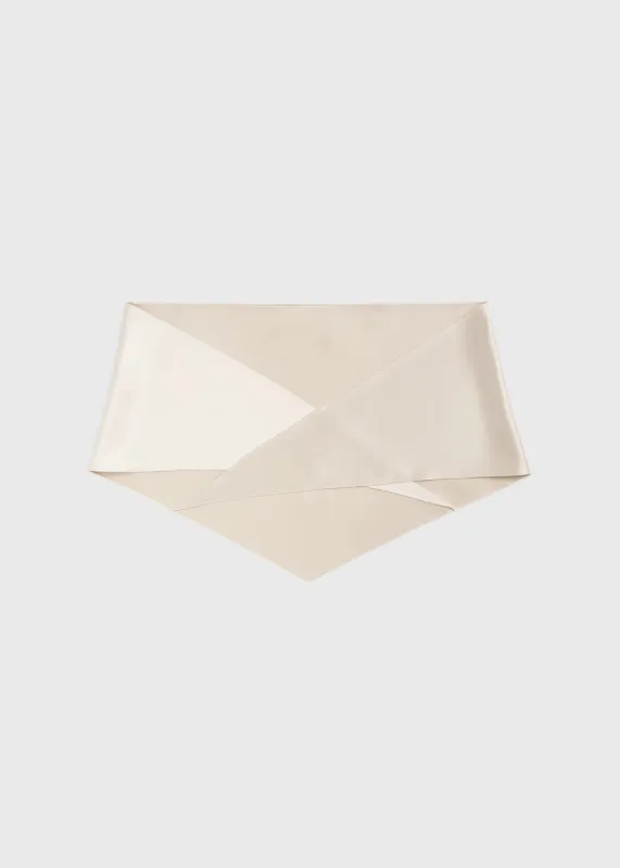 Satin triangle scarf ecru sold by Toteme