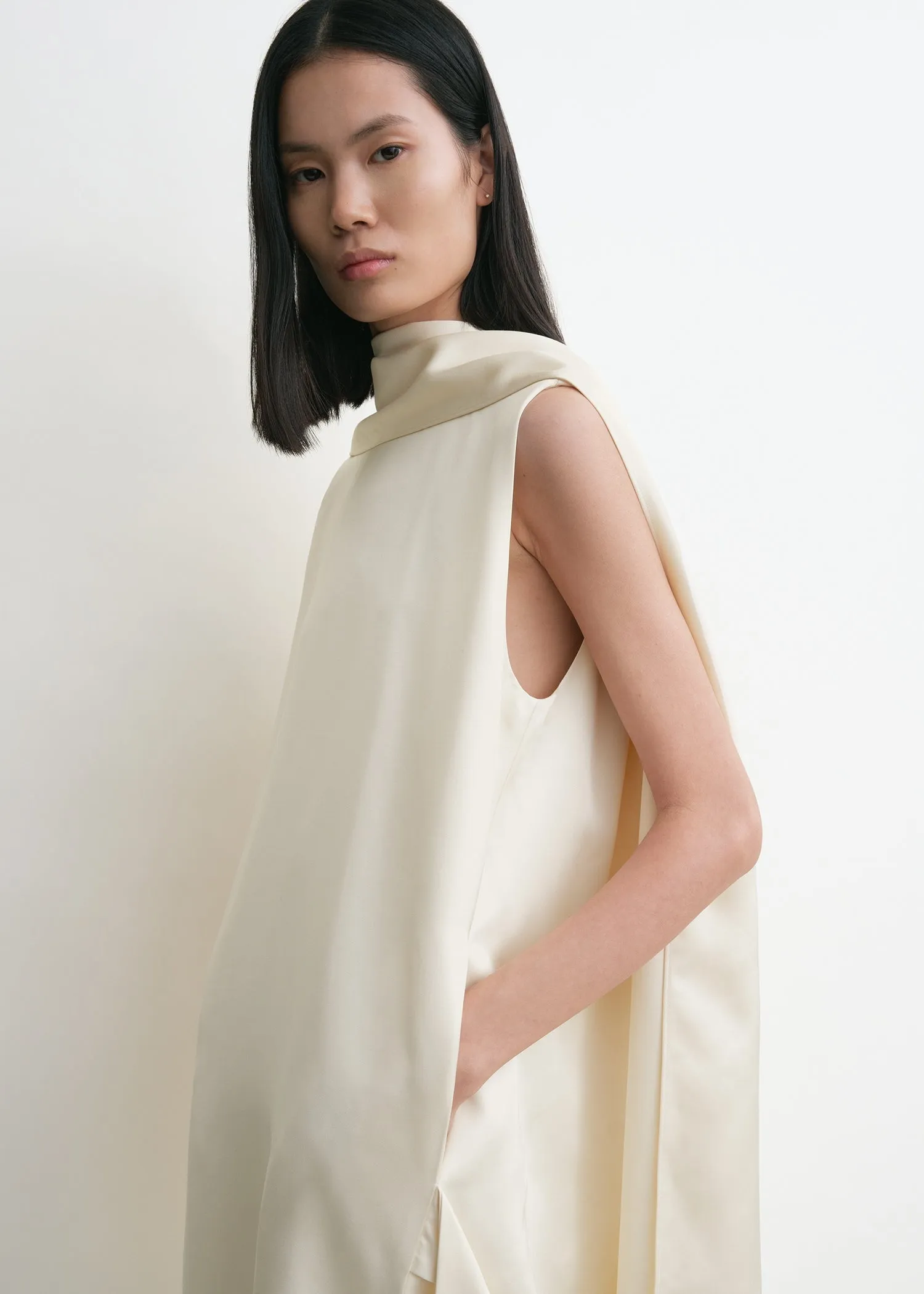 Cocoon scarf dress ecru sold by Toteme product image thumbnail 4