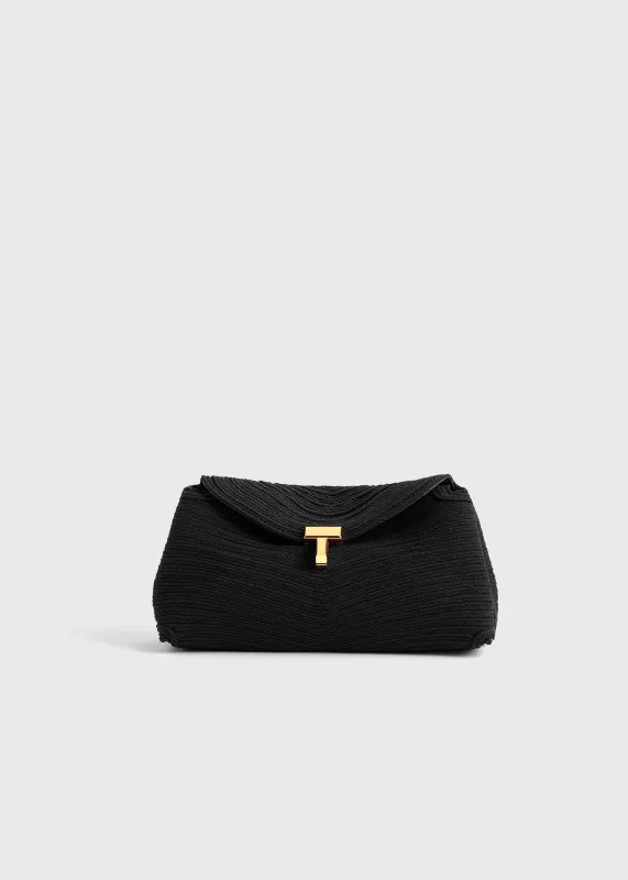 Mini T-Lock clutch black sold by Toteme