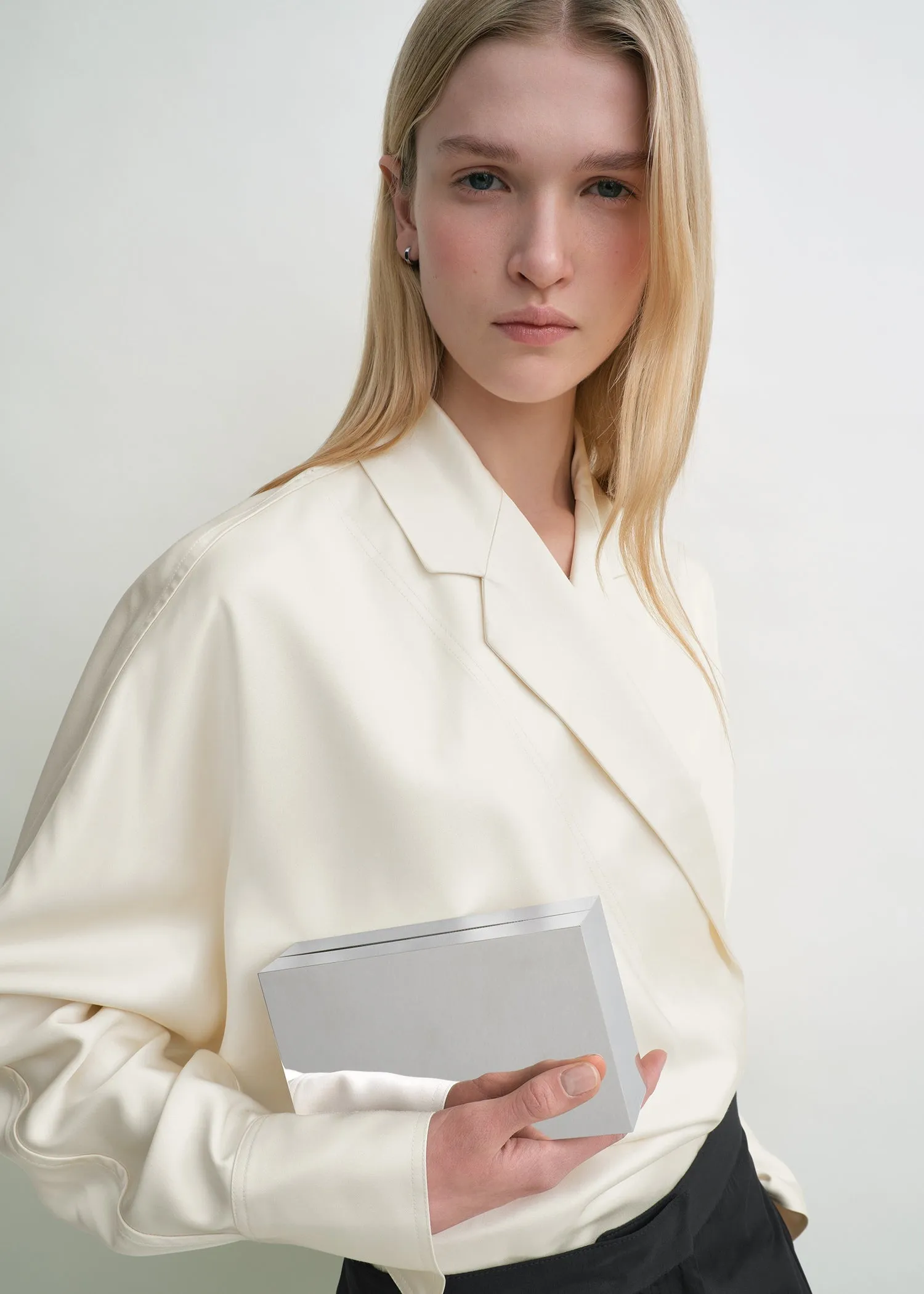 Metal clutch silver sold by Toteme product image thumbnail 3