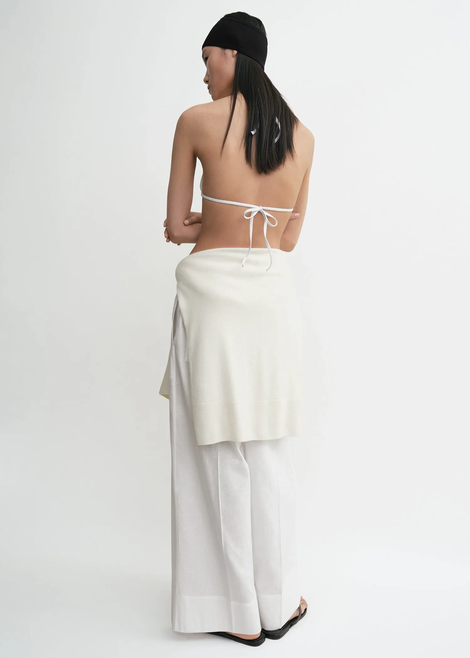 Monogram pointelle bikini top white sold by Toteme product image thumbnail 4
