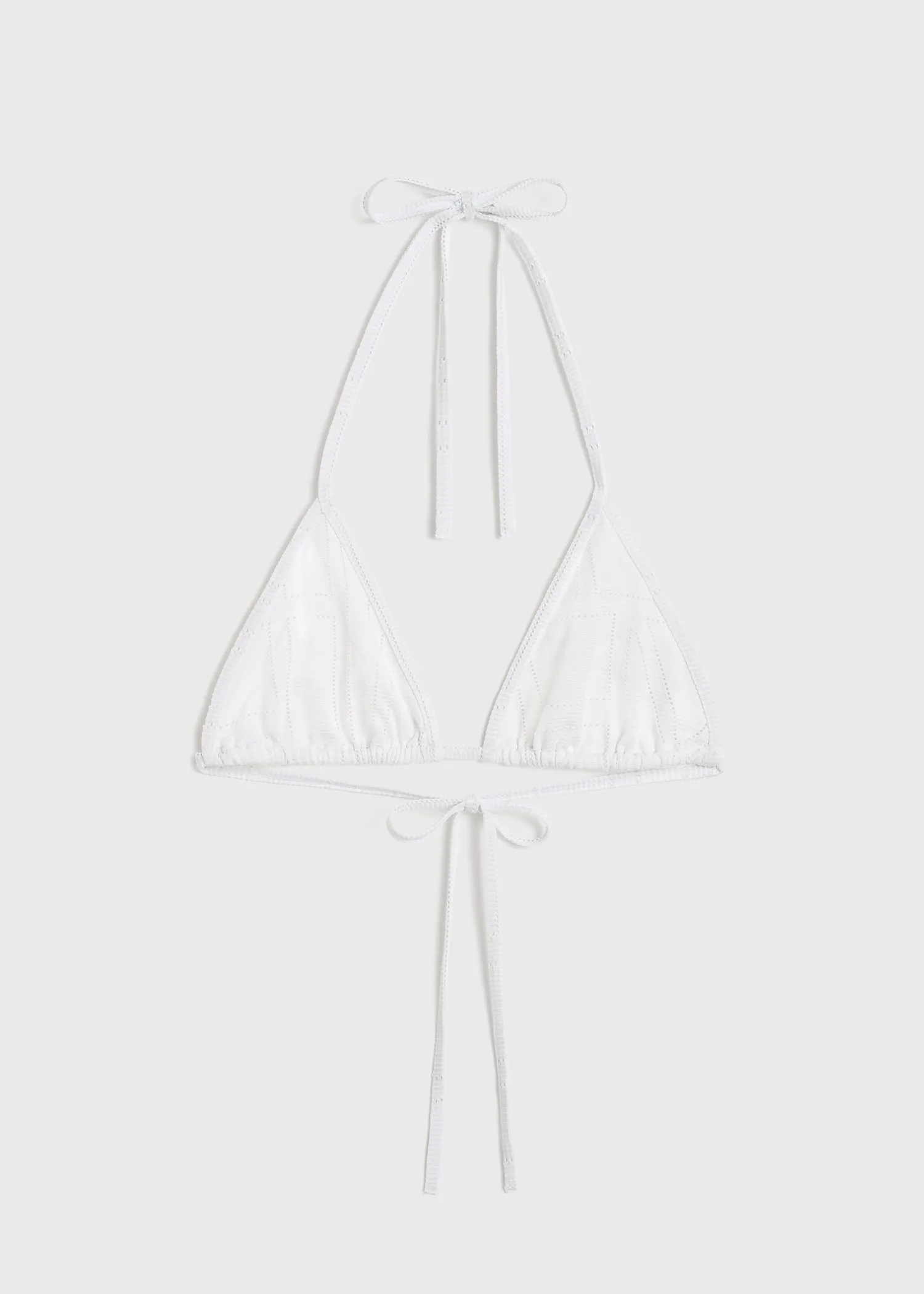 Monogram pointelle bikini top white sold by Toteme