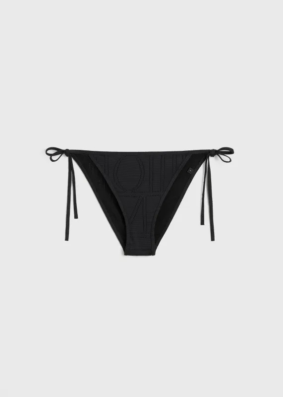 Monogram pointelle bikini bottoms black made by Toteme