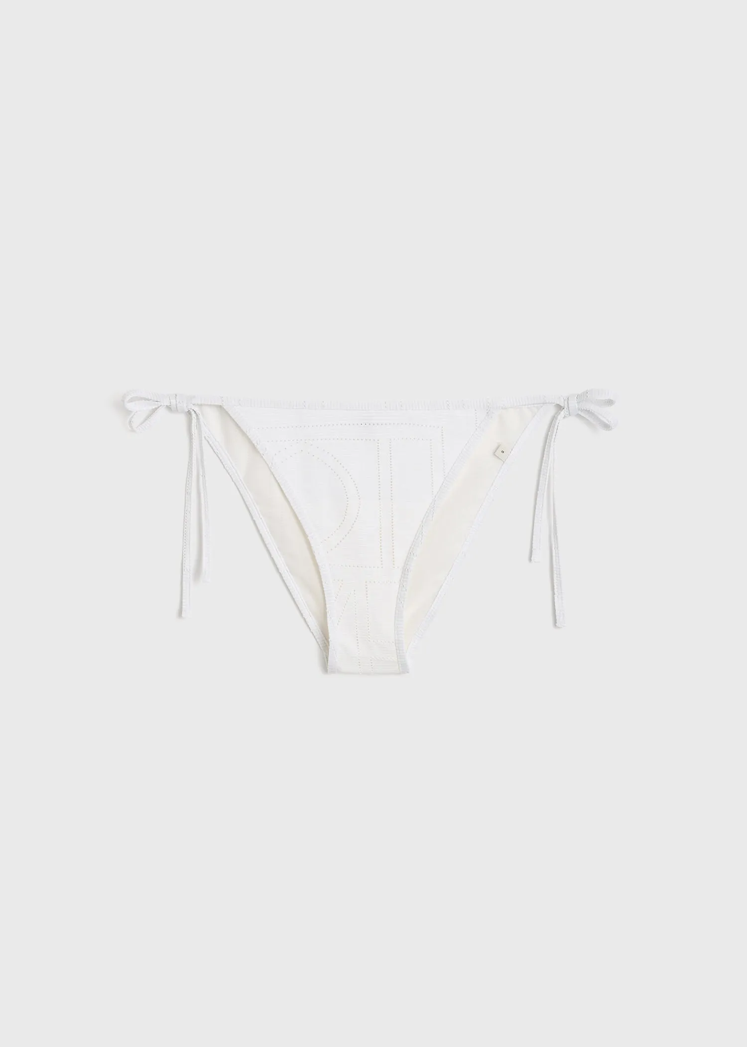 Monogram pointelle bikini bottoms white sold by Toteme