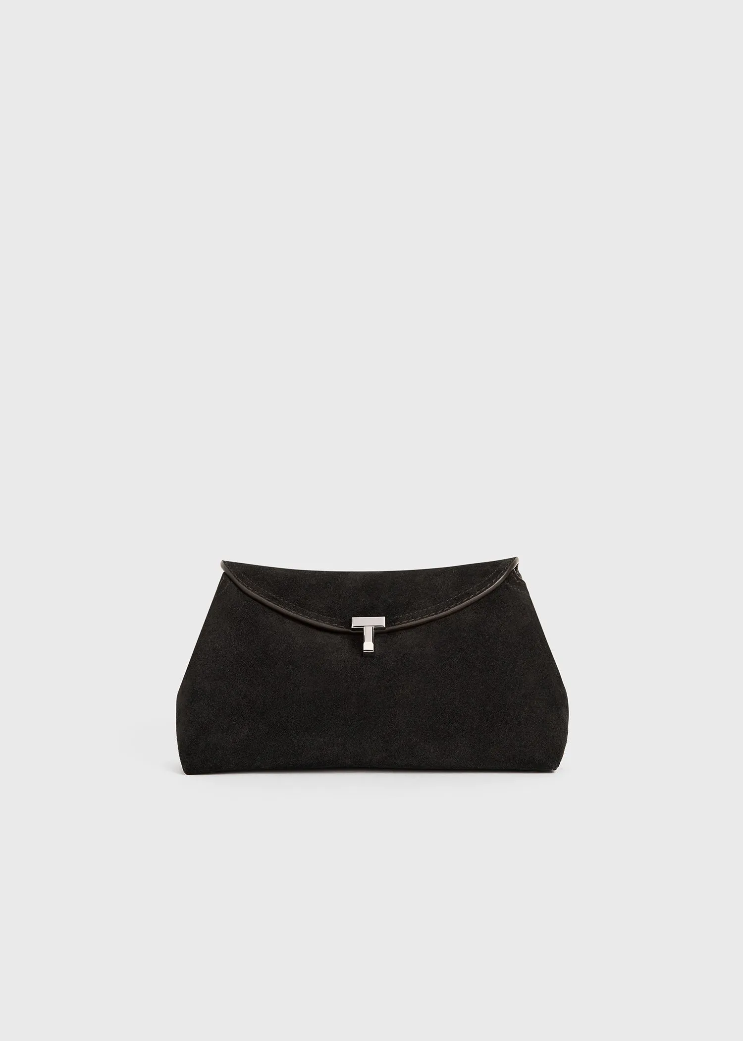 T-lock suede clutch espresso sold by Toteme