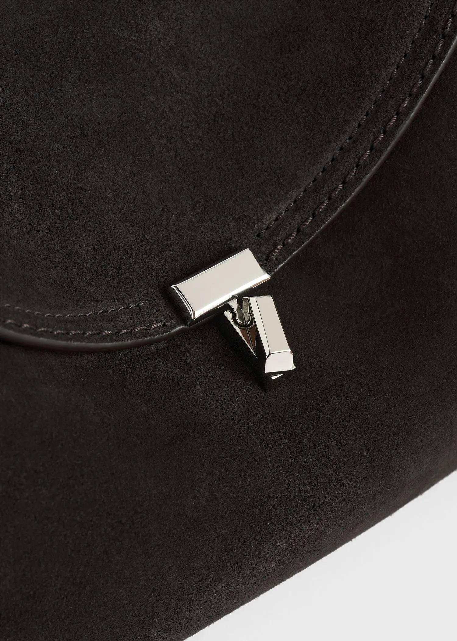 T-lock suede clutch espresso sold by Toteme product image thumbnail 5