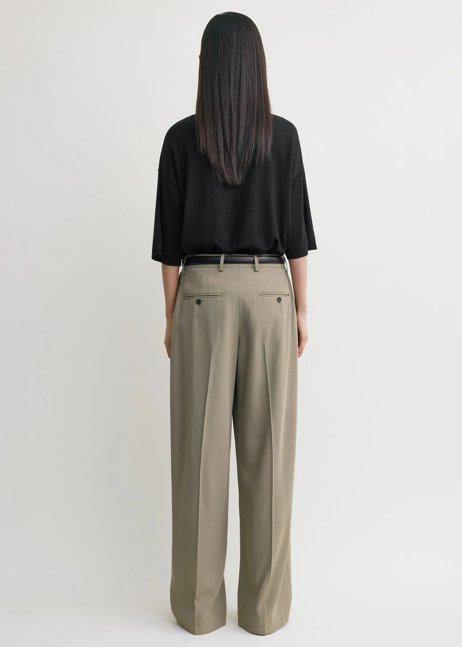 Wide fluid trousers taupe sold by Toteme product image thumbnail 3