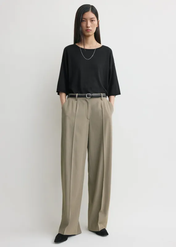 Wide fluid trousers taupe sold by Toteme