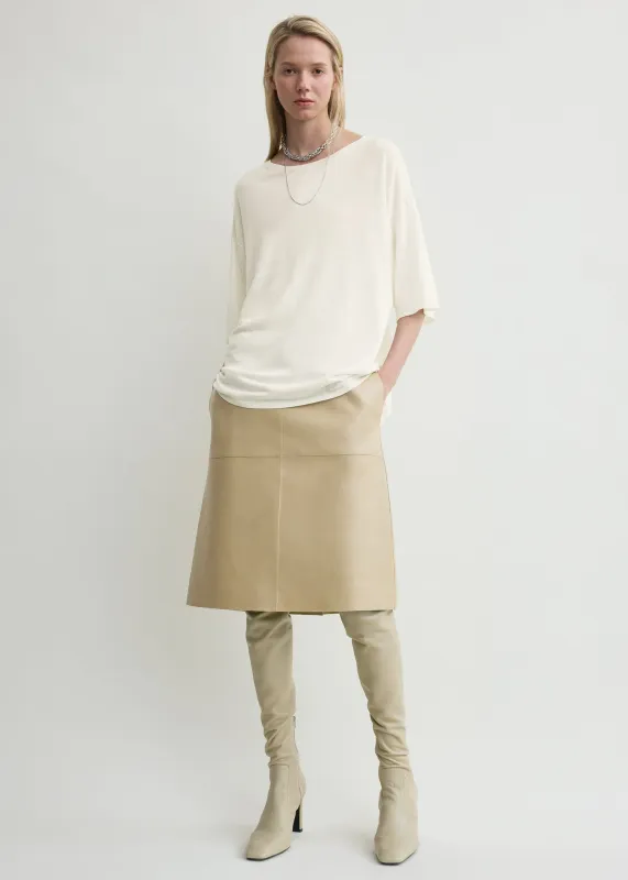 Paneled leather skirt rye sold by Toteme