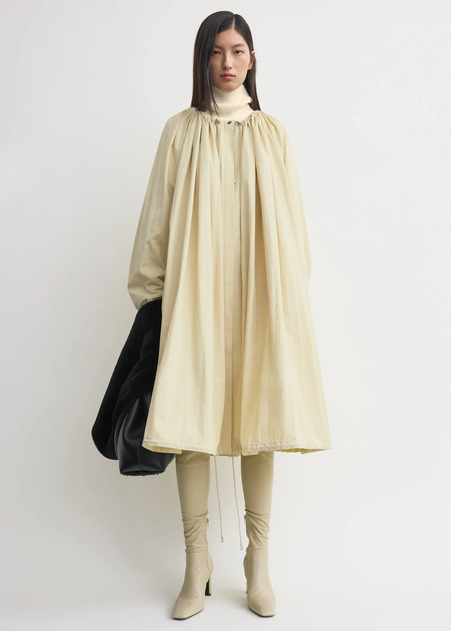 Gathered parachute coat ecru sold by Toteme