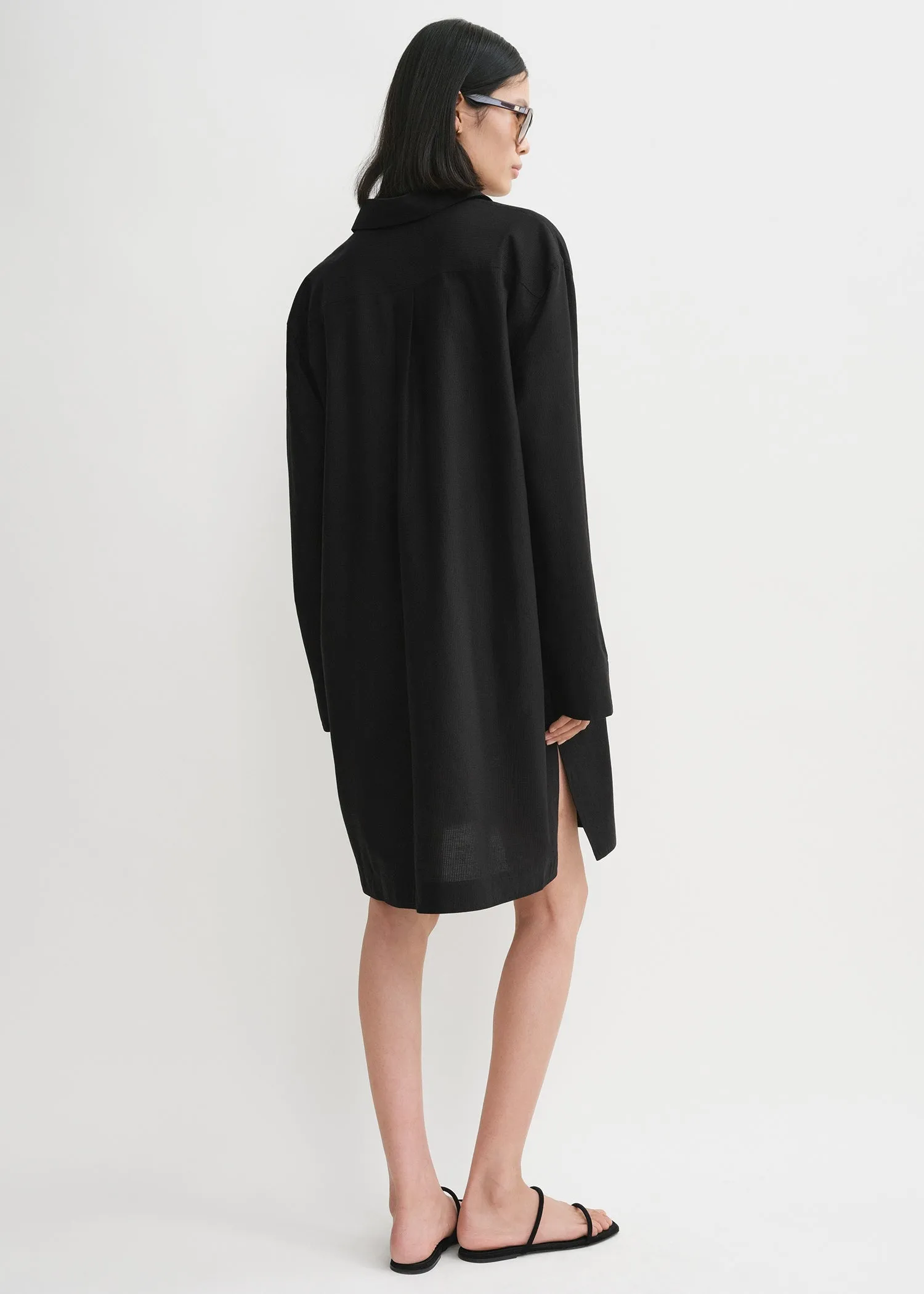 Jacquard stripe tunic shirt black sold by Toteme product image thumbnail 2