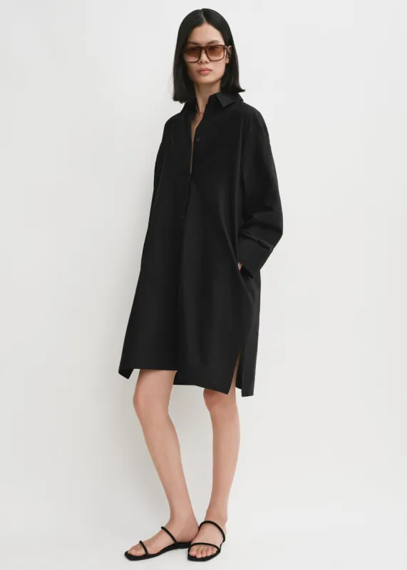 Jacquard stripe tunic shirt black sold by Toteme