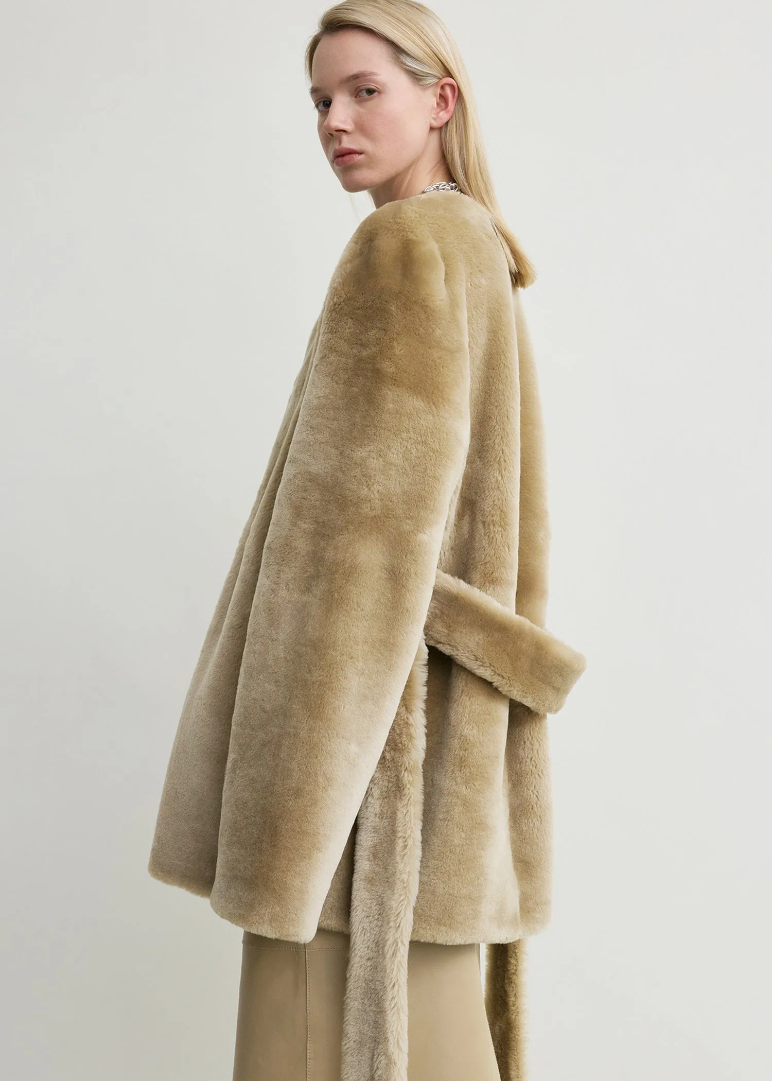 Plush shearling jacket rye sold by Toteme product image thumbnail 5