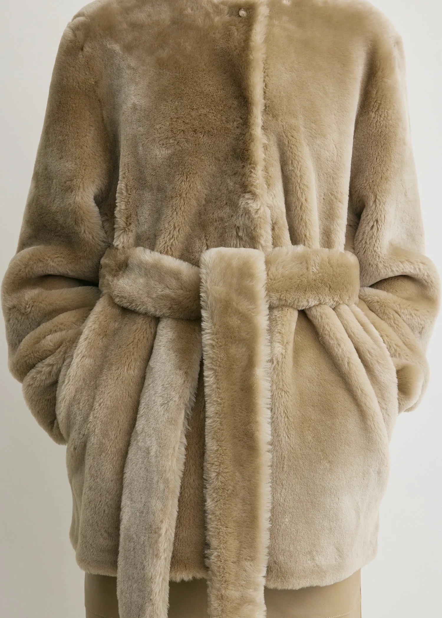 Plush shearling jacket rye sold by Toteme product image thumbnail 3