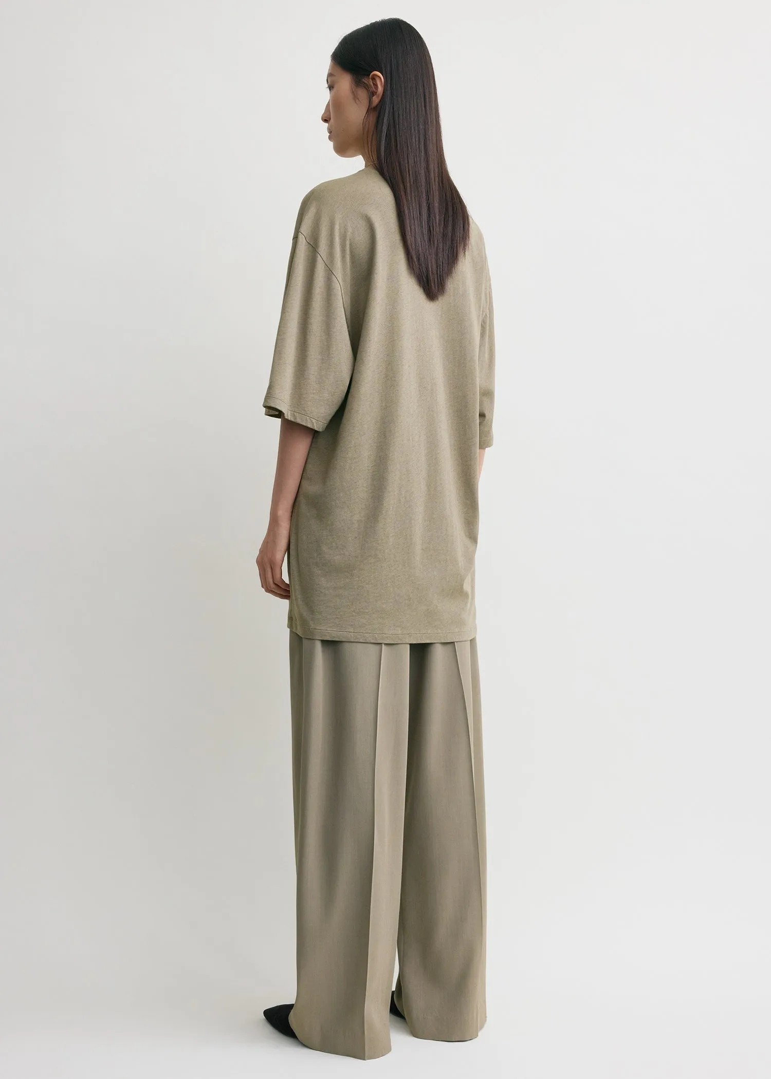 Relaxed tee dress taupe sold by Toteme product image thumbnail 3